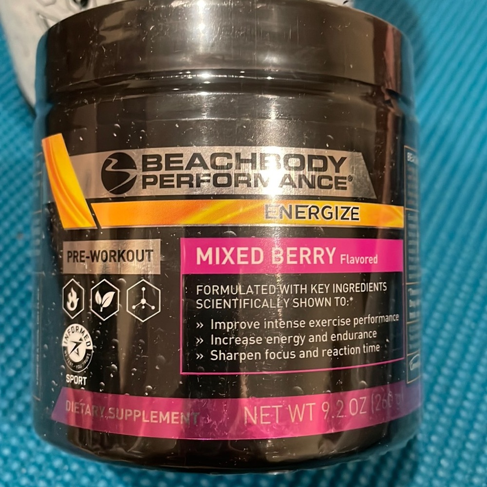 Beachbody Energize flavor is mixed berry